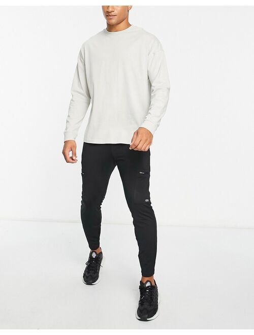 ASOS 4505 icon oversized training long sleeve T-shirt in taupe