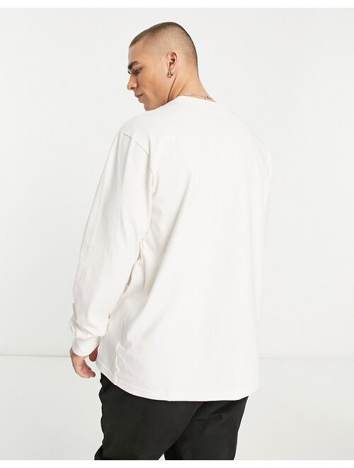 The North Face Heavyweight chest print long sleeve T-shirt in off-white