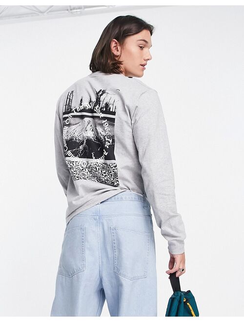 Vans 'Tonal Decay' long sleeve back print T-shirt in dark gray