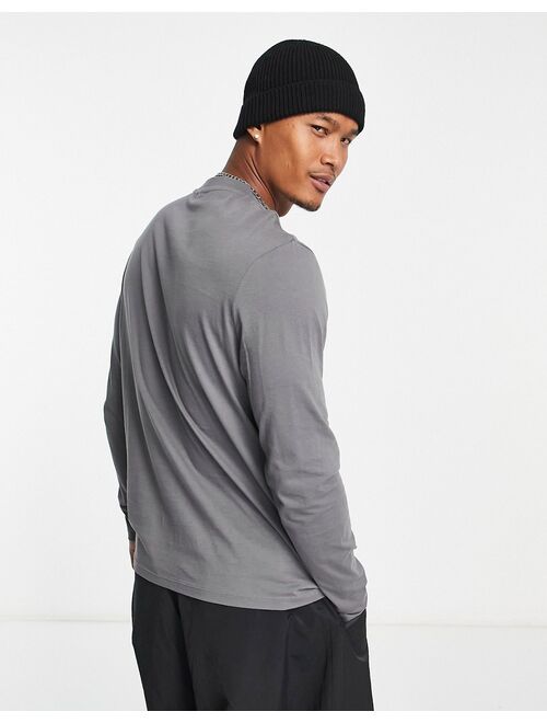 ASOS DESIGN long sleeve t-shirt with crew neck in washed black