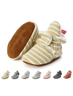 Meckior Newborn Infant Baby Girls Boys Warm Fleece Winter Booties First Walkers Slippers Shoes