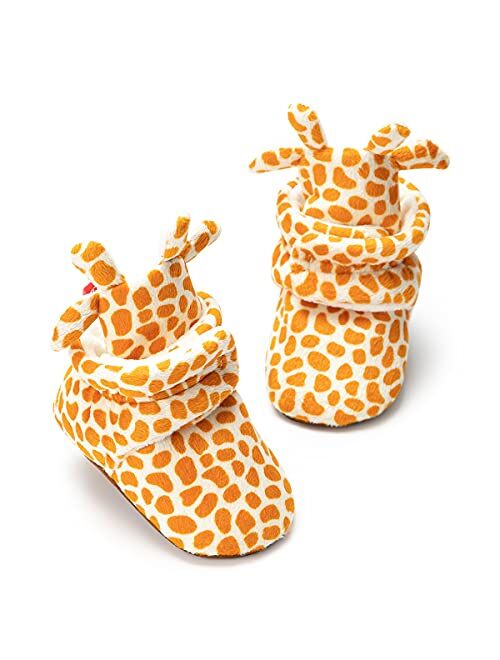 Meckior Newborn Infant Baby Girls Boys Warm Fleece Winter Booties First Walkers Slippers Shoes