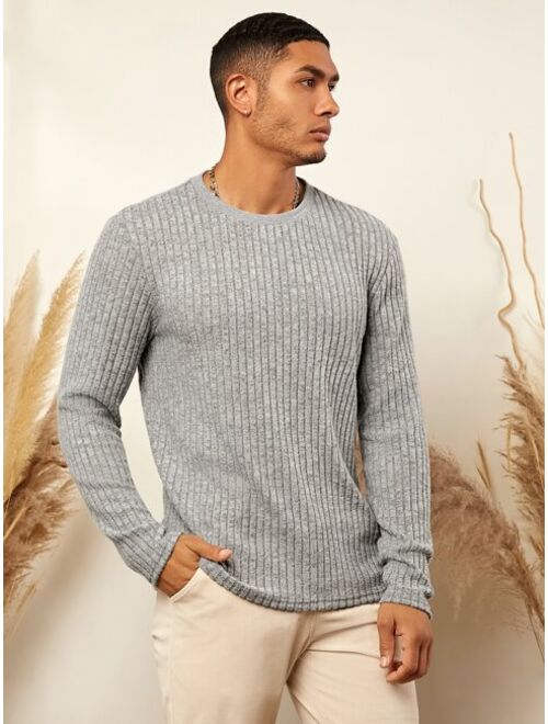 Manfinity Men Solid Ribbed Knit Tee