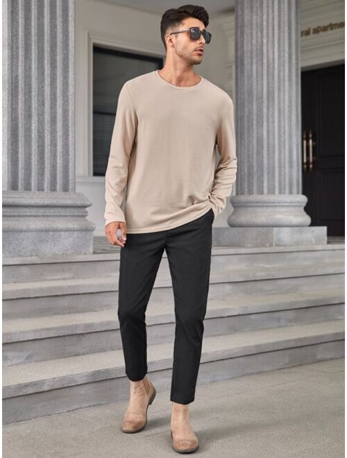 Shein Men Solid Round Neck Tee