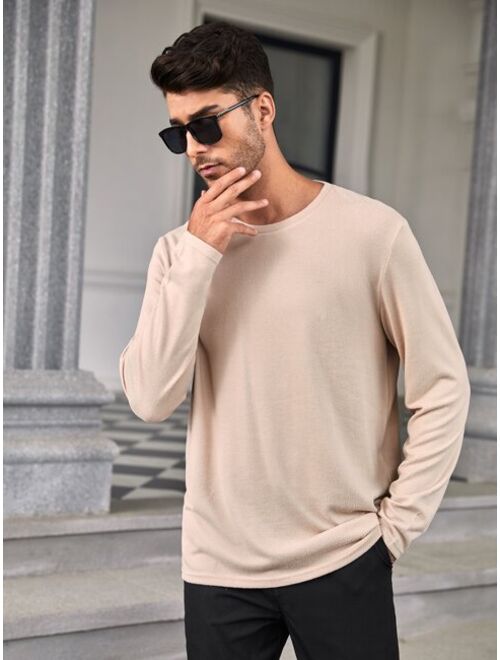 Shein Men Solid Round Neck Tee