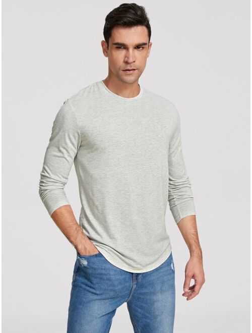 Manfinity Basics Men Heather Grey Solid Tee