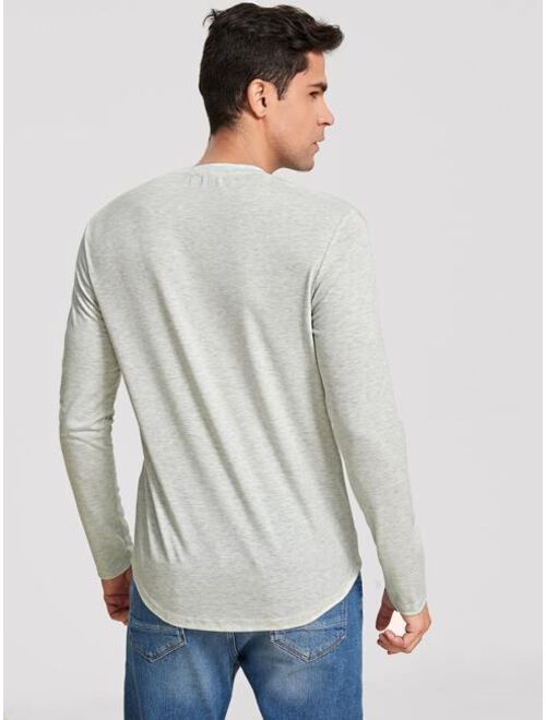 Manfinity Basics Men Heather Grey Solid Tee