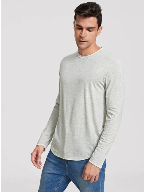 Manfinity Basics Men Heather Grey Solid Tee