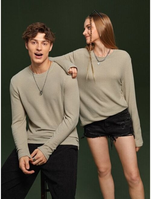 Manfinity Unisex 1pc Solid Round Neck Tee