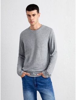 Manfinity Basics Men Marled Knit Round Neck Tee