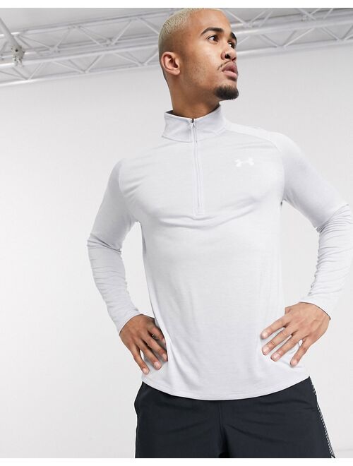 Under Armour Training Tech 2.0 half zip top in gray heather