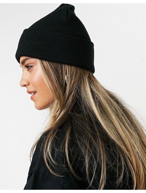 Herschel Supply Co Abbott black logo beanie in black