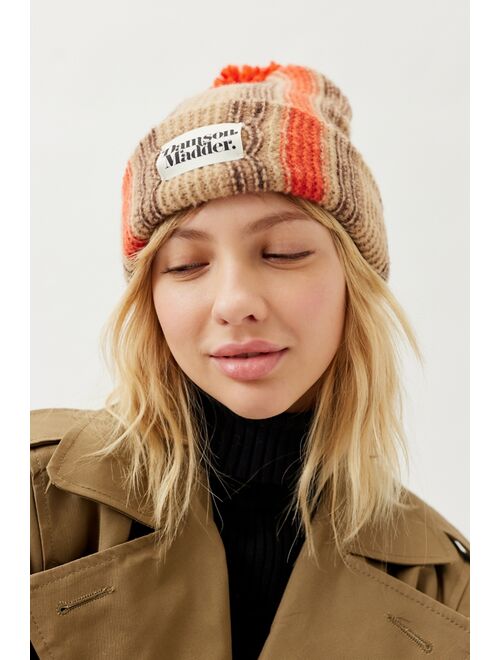 Damson Madder Pom Pom Stripe Beanie