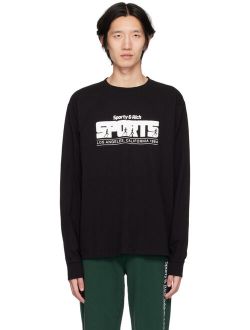 Black 'Sports' Long Sleeve T-Shirt