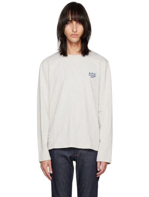 A.P.C. Gray Oliver Long Sleeve T-Shirt