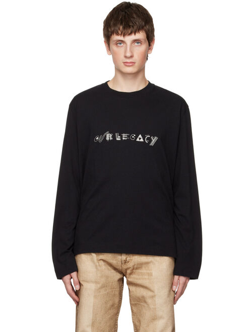 Our Legacy Black Abstract Embroidery Long Sleeve T-Shirt