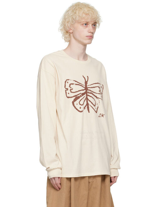 s.k. manor hill Off-White Butterfly Long Sleeve T-Shirt