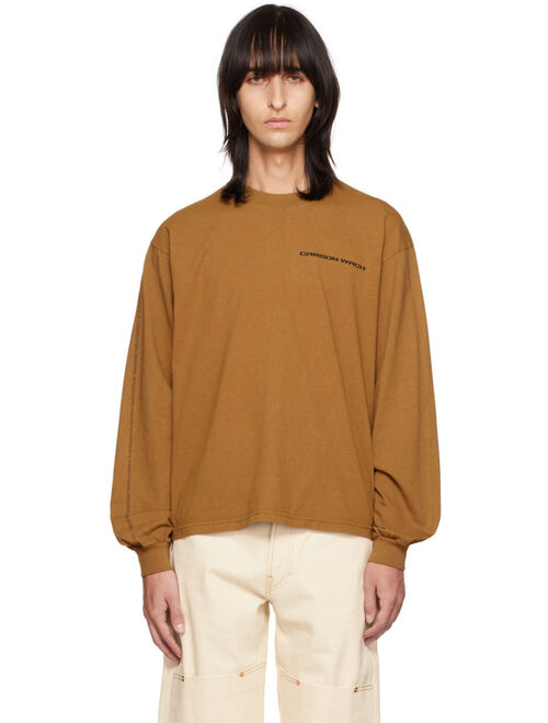 CARSON WACH Brown Printed Long Sleeve T-Shirt