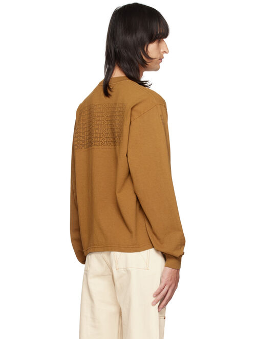 CARSON WACH Brown Printed Long Sleeve T-Shirt