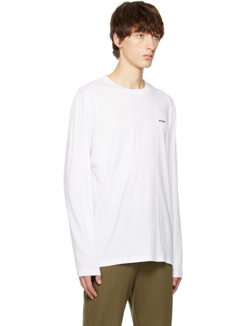 Hugo White Crewneck Long Sleeve T-Shirt