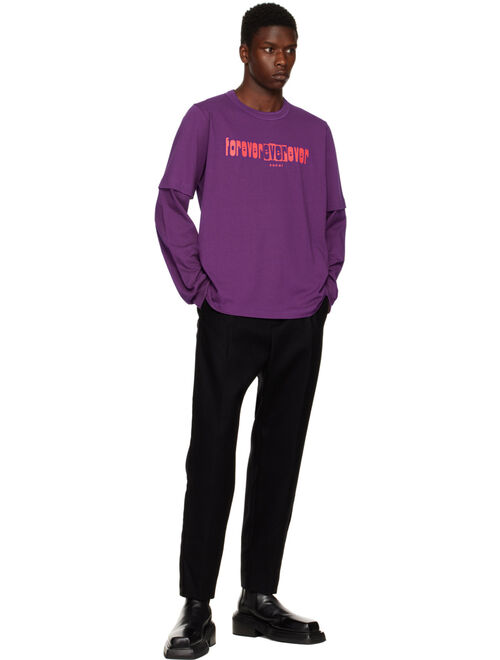 sacai Purple 'Forever Ever Ever' Long Sleeve T-Shirt