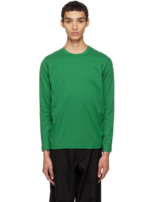 Comme des Garcons Shirt Green Crewneck Long Sleeve T-Shirt