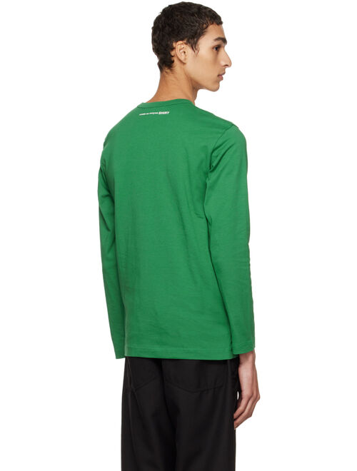 Comme des Garcons Shirt Green Crewneck Long Sleeve T-Shirt