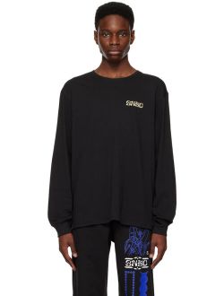 Saturdays NYC Black Saturated Flower Long Sleeve T-Shirt