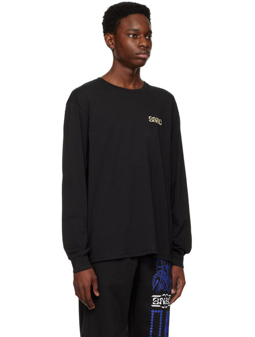 Saturdays NYC Black Saturated Flower Long Sleeve T-Shirt