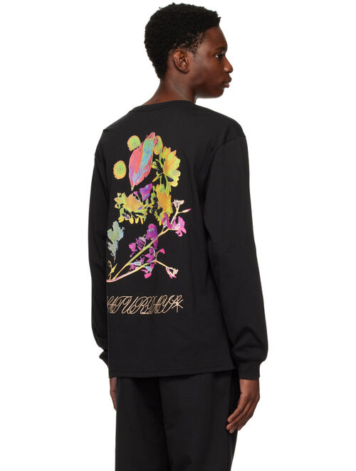 Saturdays NYC Black Saturated Flower Long Sleeve T-Shirt