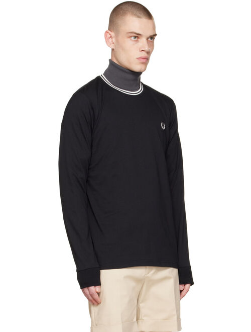 Fred Perry Black Twin Tipped Long Sleeve T-Shirt