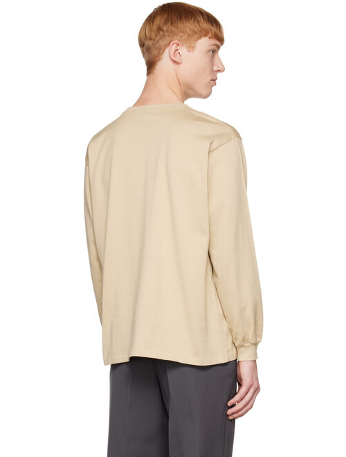 AURALEE Beige Luster Plaiting Long Sleeve T-Shirt