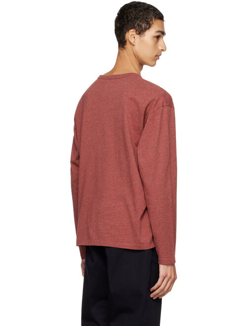 Maison Kitsune Burgundy Fox Head Long Sleeve T-Shirt