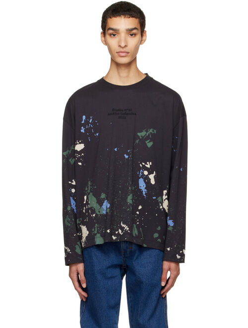 Etudes Gray Spirit Paint Washed Long Sleeve T-Shirt