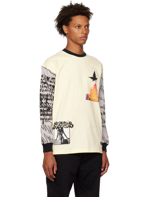 DEVA STATES Off-White Paneled Long Sleeve T-Shirt