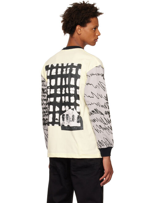 DEVA STATES Off-White Paneled Long Sleeve T-Shirt