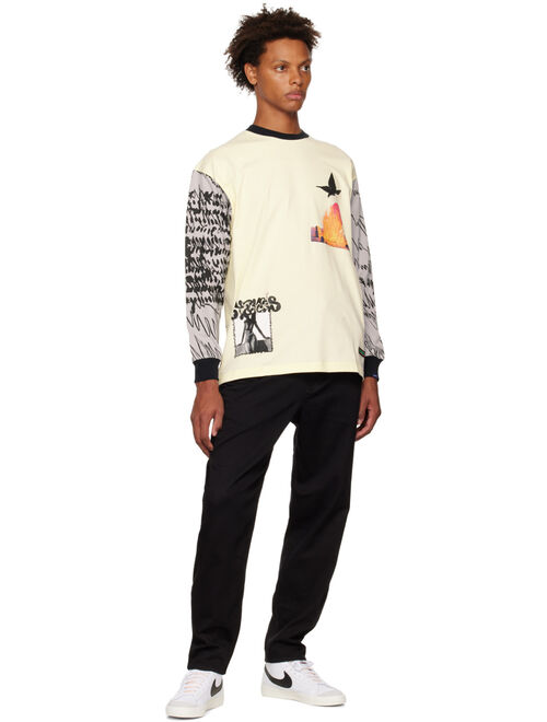 DEVA STATES Off-White Paneled Long Sleeve T-Shirt