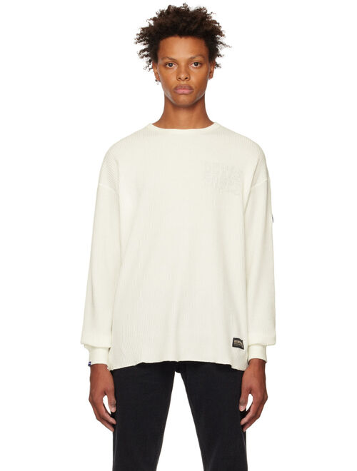 DEVA STATES Off-White Waffle Long Sleeve T-Shirt