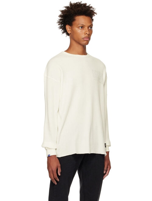 DEVA STATES Off-White Waffle Long Sleeve T-Shirt