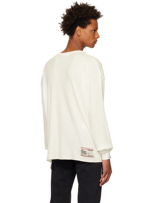 DEVA STATES Off-White Waffle Long Sleeve T-Shirt