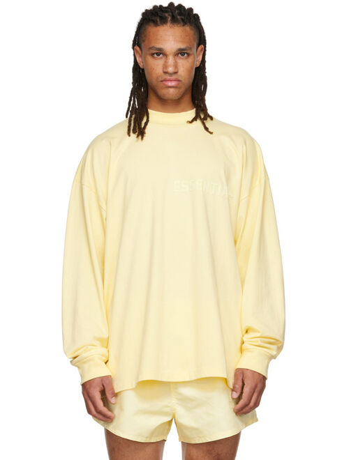 Essentials Yellow Flocked Long Sleeve T-Shirt