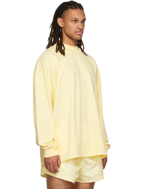 Essentials Yellow Flocked Long Sleeve T-Shirt