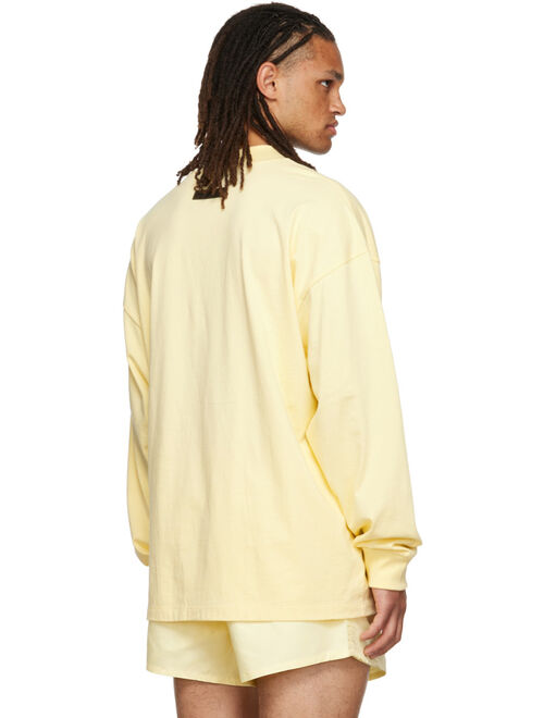 Essentials Yellow Flocked Long Sleeve T-Shirt