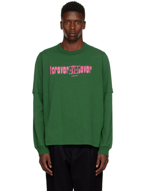 sacai Green Forever Long Sleeve T-Shirt