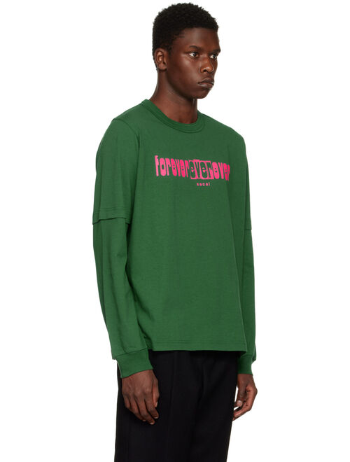 sacai Green Forever Long Sleeve T-Shirt