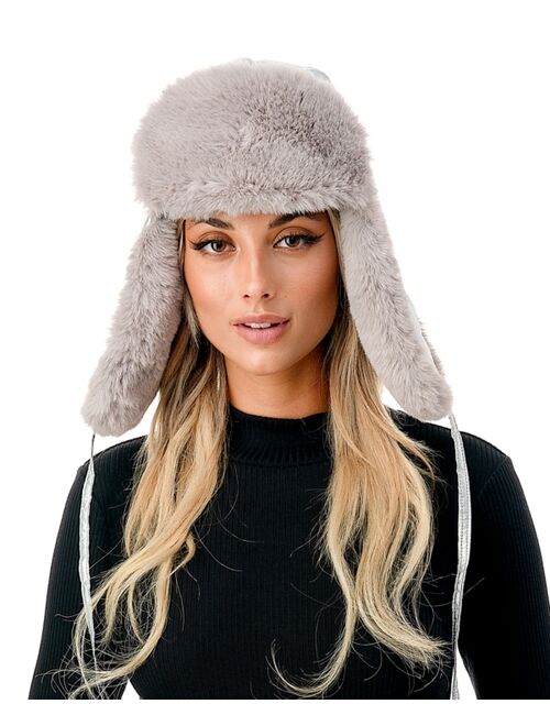 MARCUS ADLER Women's Metallic Faux Fur Trapper Hat