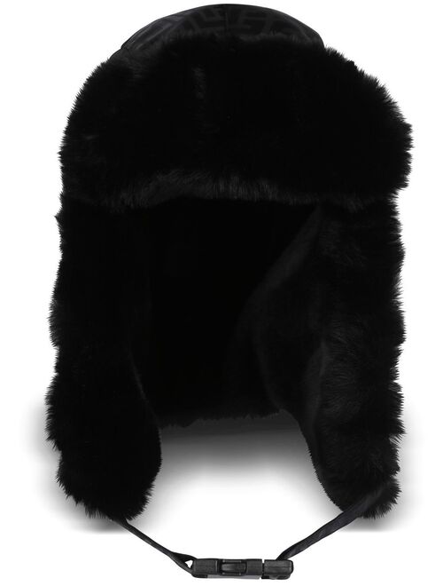 Balmain monogram faux-shearling trapper hat