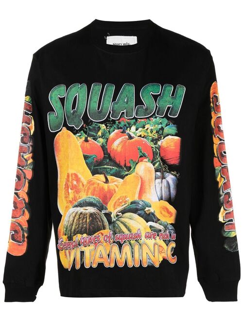 STORY mfg. pumpkin-print long-sleeve T-shirt