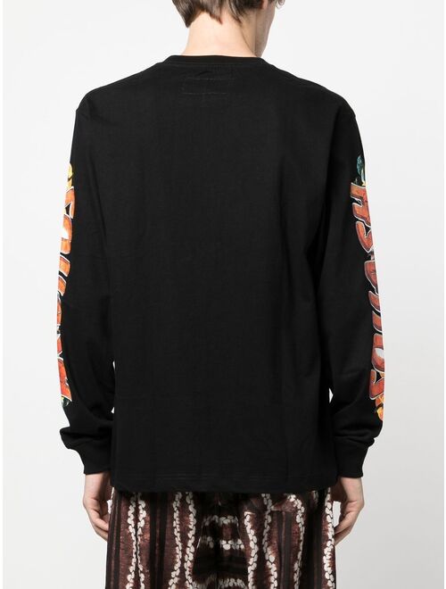 STORY mfg. pumpkin-print long-sleeve T-shirt