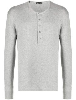 half-button long-sleeve T-shirt